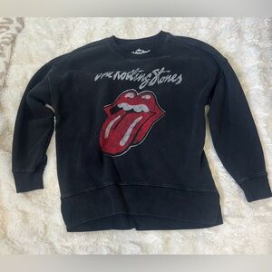 The Rolling Stones Black Logo Oversized Sweatshirt Sz Small